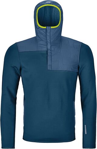Ortovox Men’s Fleece Plus Anorak, High-Performance Merino Wool Pull-Over Hooded Jacket, Freeride, Mountaineering & Ski Tours in Saudi Arabia