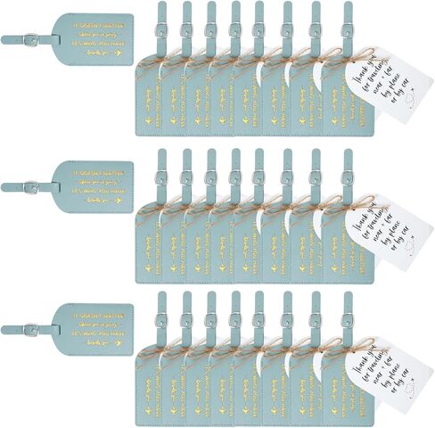 24 Pcs Wedding Luggage Tags with Thank You Tags, It's Who You Have Beside You, Wedding Guest Favor Tag, Bridal Shower Gifts, Travel Accessories for Suitcase or Bag (Dusty Blue) in Saudi Arabia