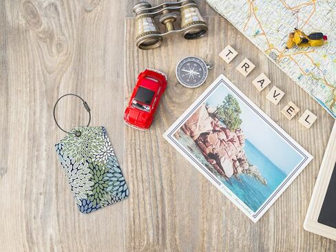 Boho Flower Luggage Tags for Suitcases,2 Pack Travel Suitcase Tags,Traveling Accessories,Baggage Tag Label with Steel Loop,Boho Lover Gifts in Saudi Arabia