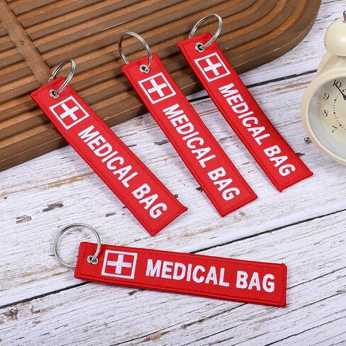 4 Pack Medical Alert Bag Tag, Double-Sided Medical Equipment Luggage Tags for Medicals Bag Respiratory Devices Diabetes Allergy Epipen Inside First Aid Tag in Saudi Arabia