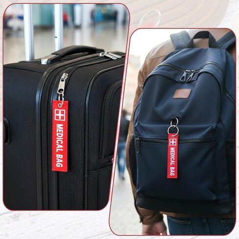4 Pack Medical Alert Bag Tag, Double-Sided Medical Equipment Luggage Tags for Medicals Bag Respiratory Devices Diabetes Allergy Epipen Inside First Aid Tag in Saudi Arabia