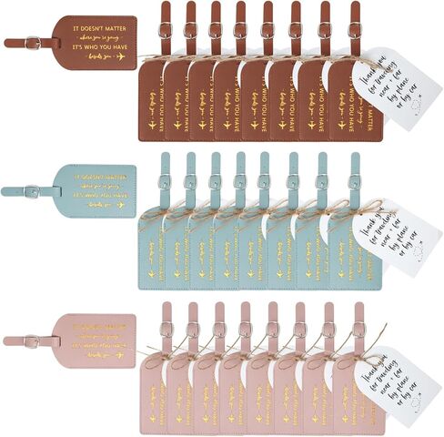 24 Pcs Wedding Luggage Tags with Thank You Tags, It's Who You Have Beside You, Wedding Guest Favor Tag, Bridal Shower Gifts, Travel Accessories for Suitcase or Bag (Dusty Blue) in Saudi Arabia