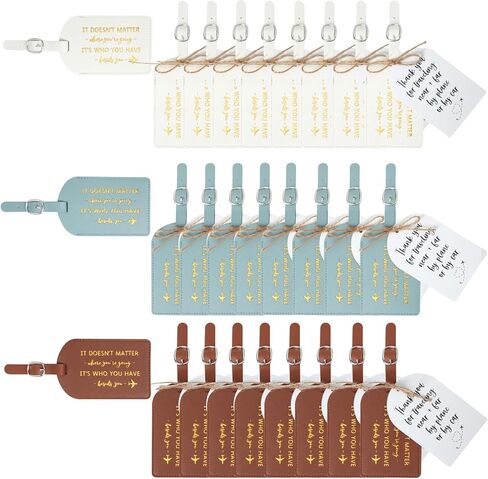 24 Pcs Wedding Luggage Tags with Thank You Tags, It's Who You Have Beside You, Wedding Guest Favor Tag, Bridal Shower Gifts, Travel Accessories for Suitcase or Bag (Dusty Blue) in Saudi Arabia