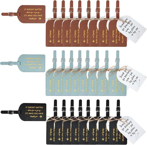 24 Pcs Wedding Luggage Tags with Thank You Tags, It's Who You Have Beside You, Wedding Guest Favor Tag, Bridal Shower Gifts, Travel Accessories for Suitcase or Bag (Dusty Blue) in Saudi Arabia