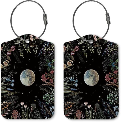 Boho Flower Luggage Tags for Suitcases,2 Pack Travel Suitcase Tags,Traveling Accessories,Baggage Tag Label with Steel Loop,Boho Lover Gifts in Saudi Arabia