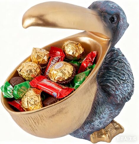 Pelican Decor Statue Candy Dish Bowl for Entryway Table Decor Items Funny Animal Key Dish Decorative Objects for Office Desk Decor Accents (Grey) in Saudi Arabia