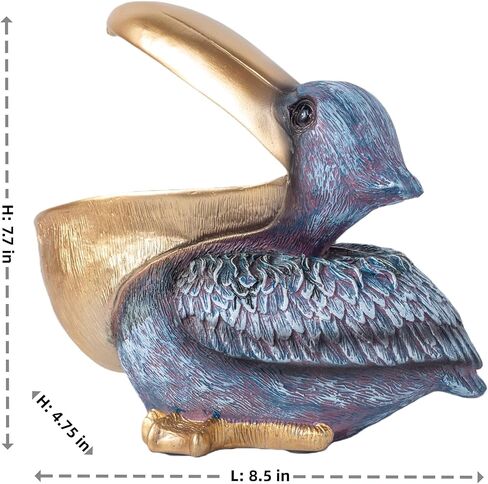 Pelican Decor Statue Candy Dish Bowl for Entryway Table Decor Items Funny Animal Key Dish Decorative Objects for Office Desk Decor Accents (Grey) in Saudi Arabia