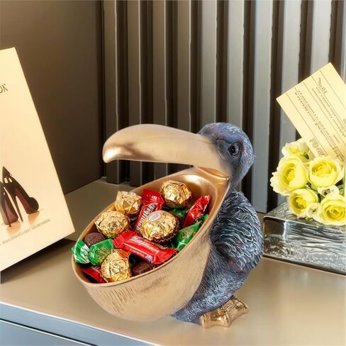Pelican Decor Statue Candy Dish Bowl for Entryway Table Decor Items Funny Animal Key Dish Decorative Objects for Office Desk Decor Accents (Grey) in Saudi Arabia
