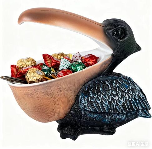 Pelican Decor Statue Candy Dish Bowl for Entryway Table Decor Items Funny Animal Key Dish Decorative Objects for Office Desk Decor Accents (Grey) in Saudi Arabia