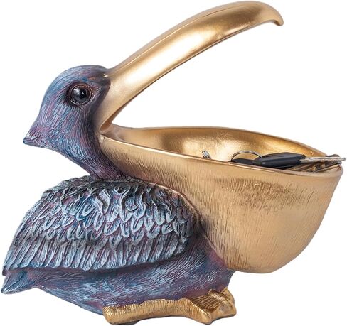 Pelican Decor Statue Candy Dish Bowl for Entryway Table Decor Items Funny Animal Key Dish Decorative Objects for Office Desk Decor Accents (Grey) in Saudi Arabia