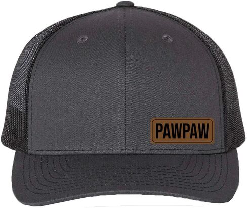 قبعة PAWPAW من الجلد النباتي - قبعة ريتشاردسون 112 للأب، هدية عيد ميلاد للآباء، قبعة ريتشاردسون جلدية قابلة للتعديل in Kuwait