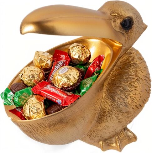 Pelican Decor Statue Candy Dish Bowl for Entryway Table Decor Items Funny Animal Key Dish Decorative Objects for Office Desk Decor Accents (Grey) in Saudi Arabia