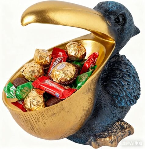 Pelican Decor Statue Candy Dish Bowl for Entryway Table Decor Items Funny Animal Key Dish Decorative Objects for Office Desk Decor Accents (Grey) in Saudi Arabia