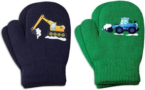 3 Pairs Kids Knitted Mittens Toddler Winter Gloves Magic Full Finger Warm Mittens in Kuwait