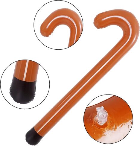 5Pcs Old Man Grandpa Costume Kit - Gray Mustache and Eyebrows, Glasses, Flat Hat, Inflatable Cane Set in Saudi Arabia