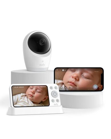 eufy Baby Smart Sock Baby Monitor with 2.4 GHz Wi-Fi, Track Sleep Patterns, Naps, Heart Rate, AI Cry Detection, Pan and Tilt, No Monthly Fee in Saudi Arabia