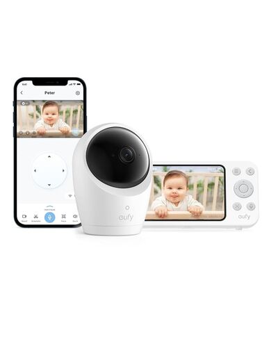 eufy Baby Smart Sock Baby Monitor with 2.4 GHz Wi-Fi, Track Sleep Patterns, Naps, Heart Rate, AI Cry Detection, Pan and Tilt, No Monthly Fee in Kuwait