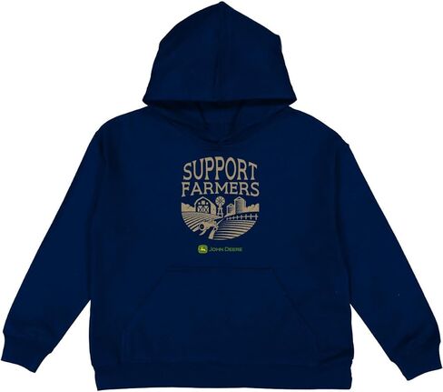 John Deere Youth Boys Girls Support Farmers Metallic Ink Sweatshirt Hoodie in Navy Blue in Saudi Arabia