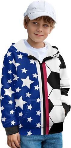 Cool Zip Up Hoodies for Boys Fleece Hooded Sweatshirt with Pockets Fall Winter Clothes Size 5-14 Years in Saudi Arabia