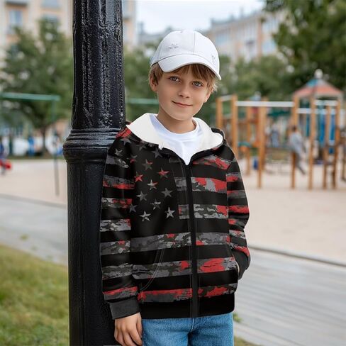 Cool Zip Up Hoodies for Boys Fleece Hooded Sweatshirt with Pockets Fall Winter Clothes Size 5-14 Years in Saudi Arabia