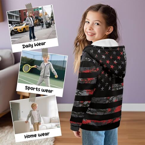 Cool Zip Up Hoodies for Boys Fleece Hooded Sweatshirt with Pockets Fall Winter Clothes Size 5-14 Years in Saudi Arabia