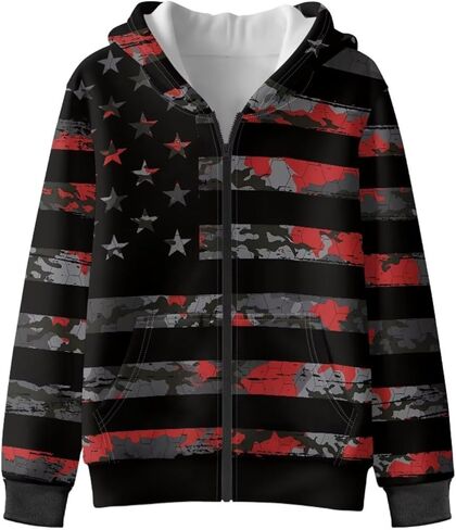 Cool Zip Up Hoodies for Boys Fleece Hooded Sweatshirt with Pockets Fall Winter Clothes Size 5-14 Years in Saudi Arabia