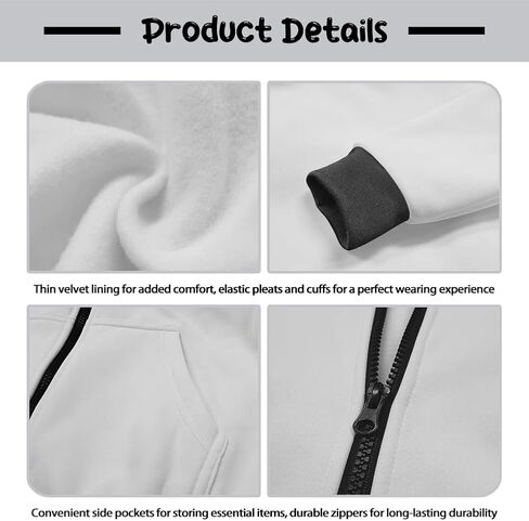 Cool Zip Up Hoodies for Boys Fleece Hooded Sweatshirt with Pockets Fall Winter Clothes Size 5-14 Years in Saudi Arabia