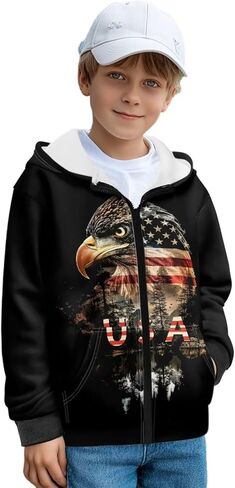 Cool Zip Up Hoodies for Boys Fleece Hooded Sweatshirt with Pockets Fall Winter Clothes Size 5-14 Years in Saudi Arabia