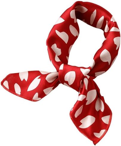 IZUS Women Small-Scarves Satin-Silk-Feeling Scarves-Tie 19in-Square Love-Heart-Pattern Headscarf/Handbags/Neck/Wrist in Saudi Arabia