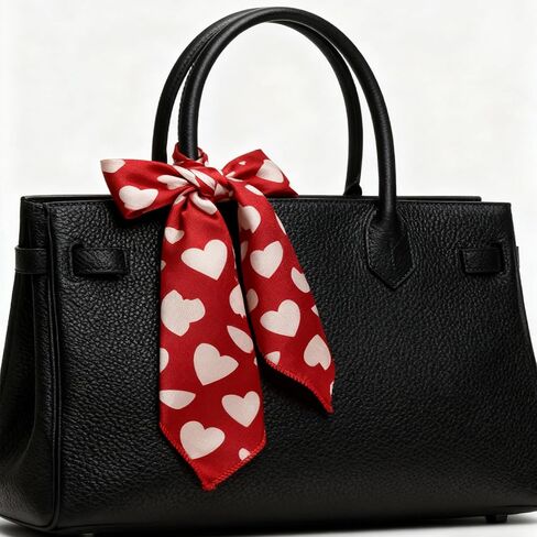 IZUS Women Small-Scarves Satin-Silk-Feeling Scarves-Tie 19in-Square Love-Heart-Pattern Headscarf/Handbags/Neck/Wrist in Saudi Arabia