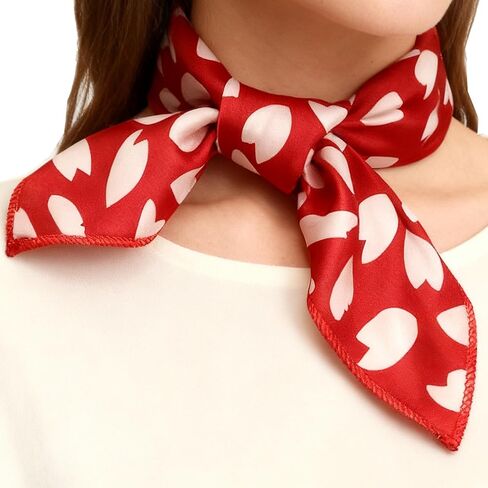 IZUS Women Small-Scarves Satin-Silk-Feeling Scarves-Tie 19in-Square Love-Heart-Pattern Headscarf/Handbags/Neck/Wrist in Saudi Arabia
