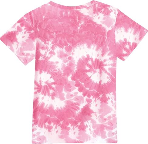الفتيات عيد الحب قمصان قصيرة الأكمام الحب القلب التعادل صبغ الاطفال عارضة التي شيرت فراشة Crewneck المحملة الأعلى سن 3-14 in Kuwait