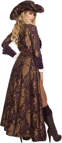 Sexy Pirate Costume Women, ROMA 6 Pc Decadent Pirate Diva Halloween Costumes for Women Adult, Brocade Jacket with Mini Dress in Saudi Arabia