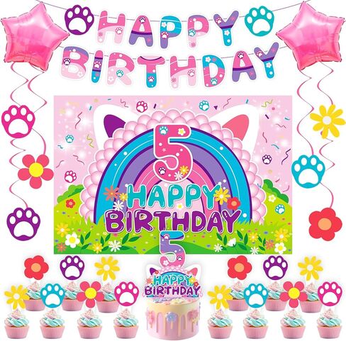 Dollhouse 3rd Birthday Party Decorations for kids Party Supplies Set Include Banner, Backdrop, Hanging Swirls, Cake Cupcake Toppers for Dollhouse Themes in Saudi Arabia