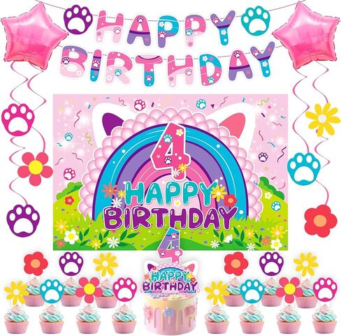 Dollhouse 3rd Birthday Party Decorations for kids Party Supplies Set Include Banner, Backdrop, Hanging Swirls, Cake Cupcake Toppers for Dollhouse Themes in Saudi Arabia