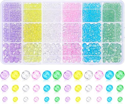 Kigeli 1350 Pcs Thanksgiving Beads Thanksgiving Crystal Beads for Jewelry Making AB Beads Bulk Faceted Glass Beads for DIY Thanksgiving Necklace Wristband Earring (Brown, Orange, Yellow, 4/6/8 Mm) in Kuwait