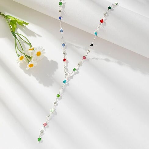 Y-Shaped Bar Chain Necklace for Women - Dainty Layered Long Necklaces, Elegant Jewelry for Prom, Wedding & Special Occasions in Saudi Arabia