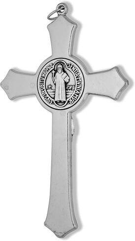 Venerare Large Saint Benedict Pectoral Cross with Colored Enamel (Red) in Saudi Arabia