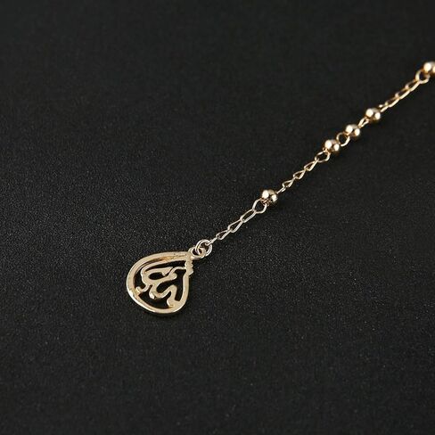 HZMAN Gold Plated Brass Y-Shaped Necklace for Women Rosary Bead Islamic Muslim Allah Ayatul Kursi Necklaces in Saudi Arabia