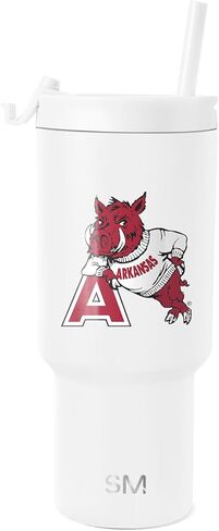 Simple Modern Officially Licensed Collegiate Georgia Bulldogs 30 oz Tumbler with Flip Lid and Straws | Insulated Cup Stainless Steel | Gifts for Men Women | Retro Vault Collection | Georgia Bulldogs in Kuwait