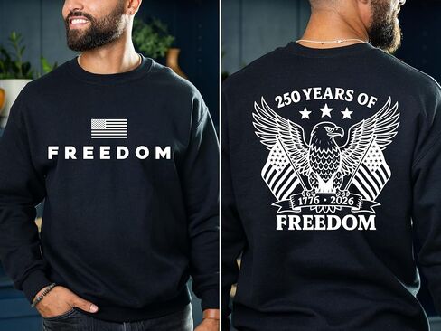 قميص الذكرى السنوية الـ 250 من Freedom، سويت شيرت وهودي، ملابس استقلال الولايات المتحدة الأمريكية 250 عامًا، الذكرى السنوية لأمريكا 1776-2026، قميص الحرية الوطنية، زي الرابع من يوليو متعدد الألوان in Kuwait
