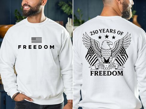 قميص الذكرى السنوية الـ 250 من Freedom، سويت شيرت وهودي، ملابس استقلال الولايات المتحدة الأمريكية 250 عامًا، الذكرى السنوية لأمريكا 1776-2026، قميص الحرية الوطنية، زي الرابع من يوليو متعدد الألوان in Kuwait