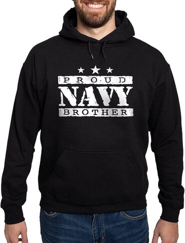 CafePress Proud Navy Brother Hoodie (Dark) Men's Light Regular Fit Hooded Sweatshirt in Saudi Arabia