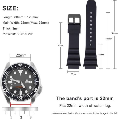 Bands Fit for Casio MDV106-1AV MTP-VD01 AMW330 AMW320 AW90H MTD1065, for Seiko Diver SKX007/009/011 Rubber Strap Replacement Wristband for Women Men in Saudi Arabia