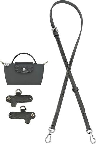 Leather Purse Straps for Longchamp Bag Conversion Kit, Purse Straps Replacement for Longchamp Le Pliage Tote Bag Original Mini Bags Leather Shoulder Strap (Brown-Gold A) in Kuwait