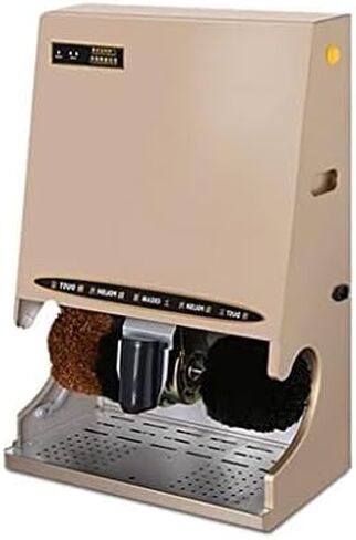 Automatic Vertical Shoe Polisher Machine, Electric Induction Shoe Brush for Hotel Lobby, Silent Rotation Polishing Device in White & Gold Finish in Saudi Arabia