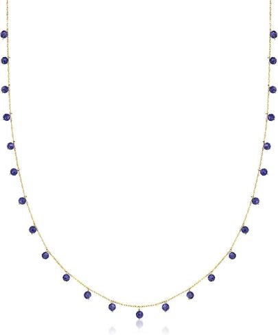 Ross-Simons 6.00 ct. t.w. Sapphire Bead Necklace in 10kt Yellow Gold in Saudi Arabia