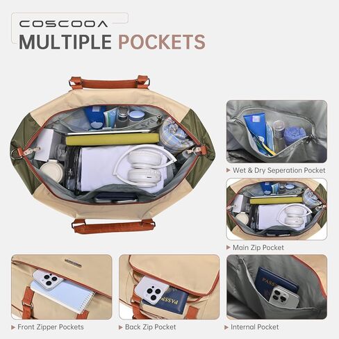 Travel Duffel Bag for Spirit Frontier Airlines Personal Item Bag 18x14x8 with Shoe Compartment Tote Carry on Luggage Expandable 20-35L Weekender Overnight for Women (Grey) in Saudi Arabia