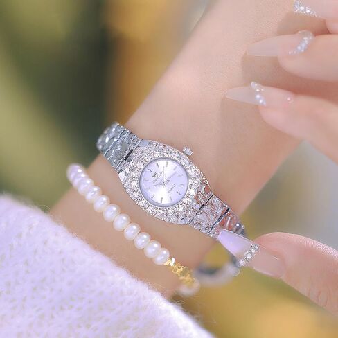 Elegant Diamond Bracelet Quartz Watch for Women – Light Luxury Fashion Dress Waterproof Women's Wristwatch with Analog Display Ladies Gift in Saudi Arabia