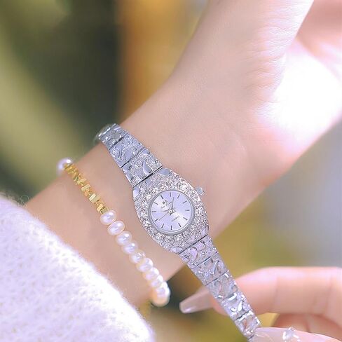 Elegant Diamond Bracelet Quartz Watch for Women – Light Luxury Fashion Dress Waterproof Women's Wristwatch with Analog Display Ladies Gift in Saudi Arabia